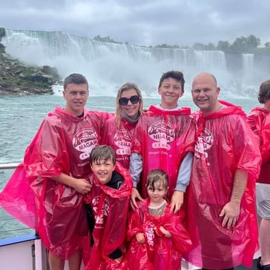 Hamish with family at Niagara Falls